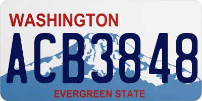 WA license plate ACB3848