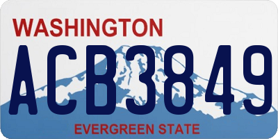 WA license plate ACB3849