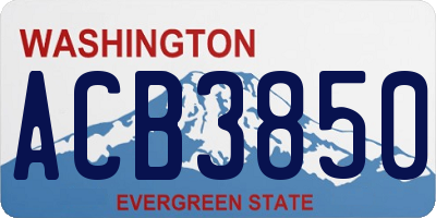 WA license plate ACB3850