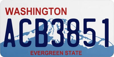 WA license plate ACB3851