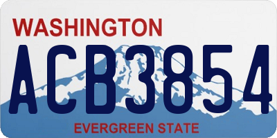 WA license plate ACB3854