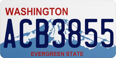 WA license plate ACB3855