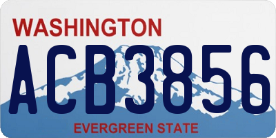 WA license plate ACB3856