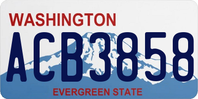WA license plate ACB3858