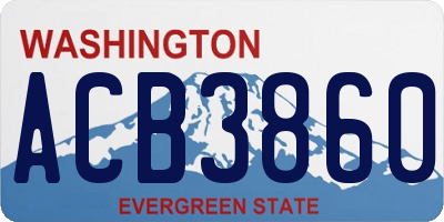 WA license plate ACB3860