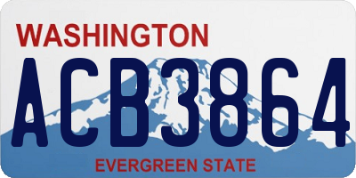 WA license plate ACB3864