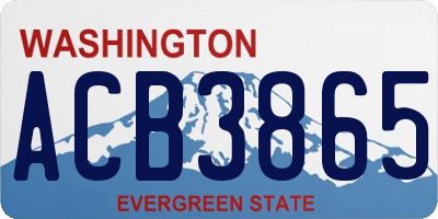 WA license plate ACB3865