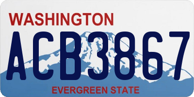 WA license plate ACB3867