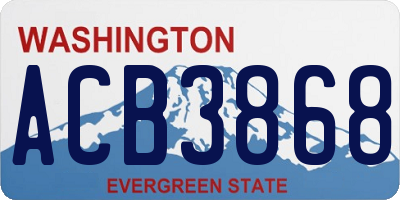 WA license plate ACB3868