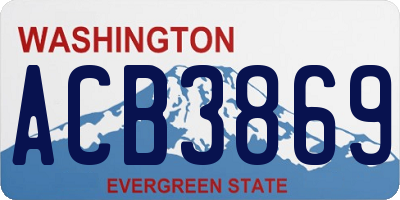 WA license plate ACB3869