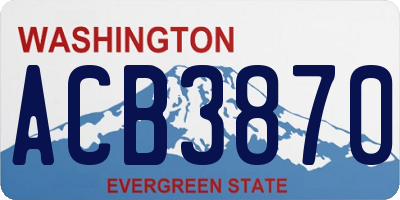 WA license plate ACB3870