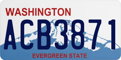 WA license plate ACB3871
