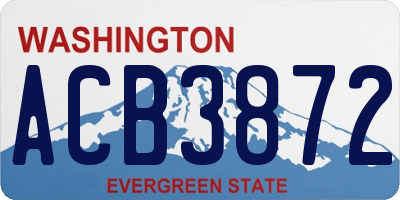 WA license plate ACB3872