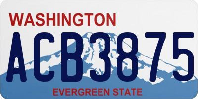WA license plate ACB3875