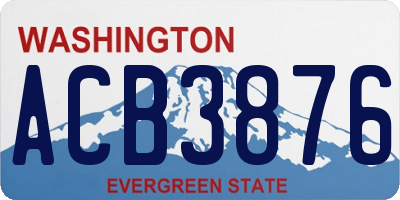WA license plate ACB3876