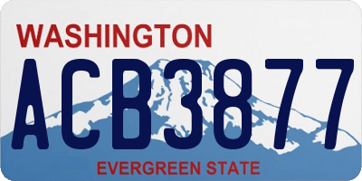 WA license plate ACB3877
