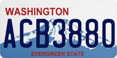 WA license plate ACB3880