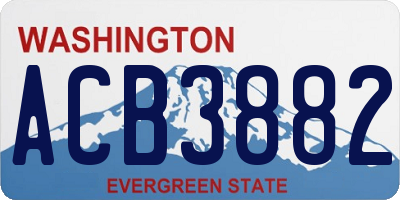 WA license plate ACB3882