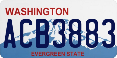 WA license plate ACB3883