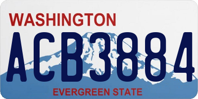 WA license plate ACB3884