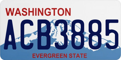 WA license plate ACB3885