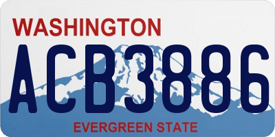 WA license plate ACB3886