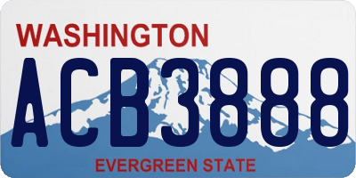 WA license plate ACB3888