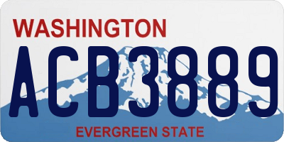 WA license plate ACB3889