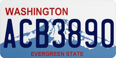 WA license plate ACB3890