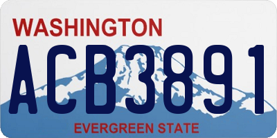 WA license plate ACB3891