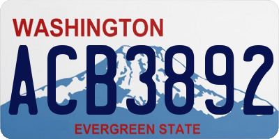WA license plate ACB3892