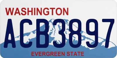WA license plate ACB3897