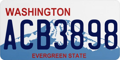 WA license plate ACB3898