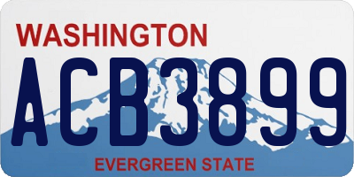 WA license plate ACB3899