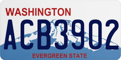 WA license plate ACB3902