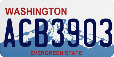 WA license plate ACB3903