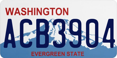WA license plate ACB3904