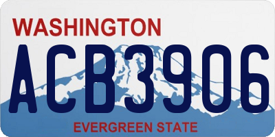 WA license plate ACB3906