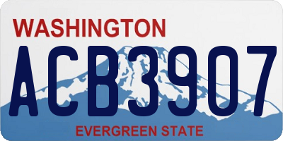 WA license plate ACB3907