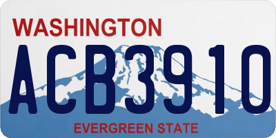 WA license plate ACB3910