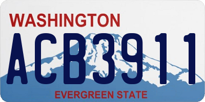 WA license plate ACB3911