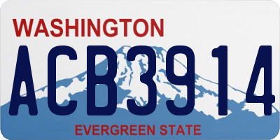 WA license plate ACB3914