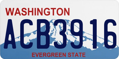 WA license plate ACB3916