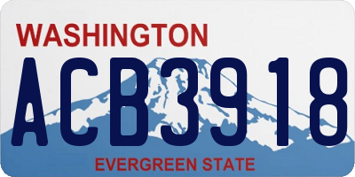 WA license plate ACB3918
