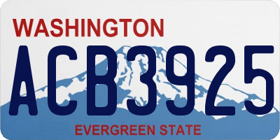 WA license plate ACB3925