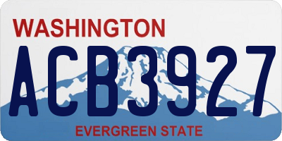 WA license plate ACB3927