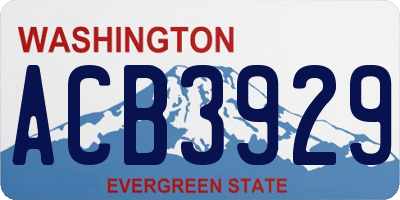 WA license plate ACB3929