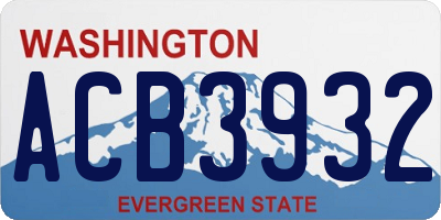 WA license plate ACB3932