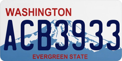 WA license plate ACB3933