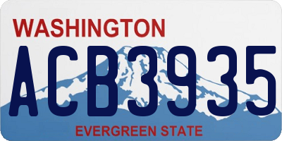WA license plate ACB3935